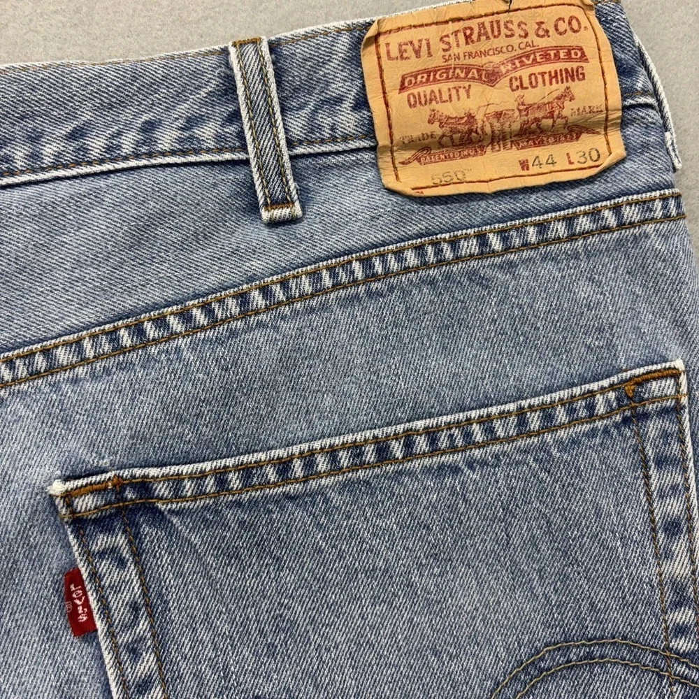 VTG Levi's 550 Jeans Men 44x30 Blue Denim Relaxed Fit‎ Biker Workwear Y2K
